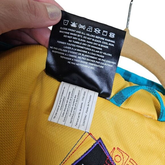 Nomis Women's Striped Hooded snowboarding Jacket Small Yellow & Blue Polyester - Picture 6 of 16